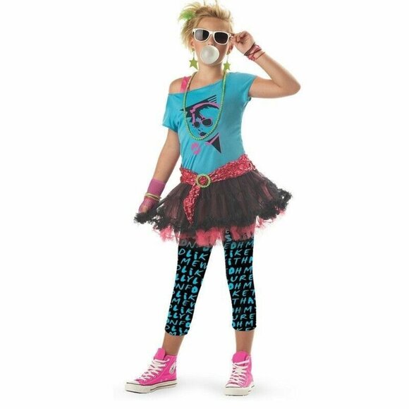 NIB Valley Girl - 1980's Pop Star Rock Star- Costume Junior Teen 7-9 Punk Retro - Picture 1 of 6